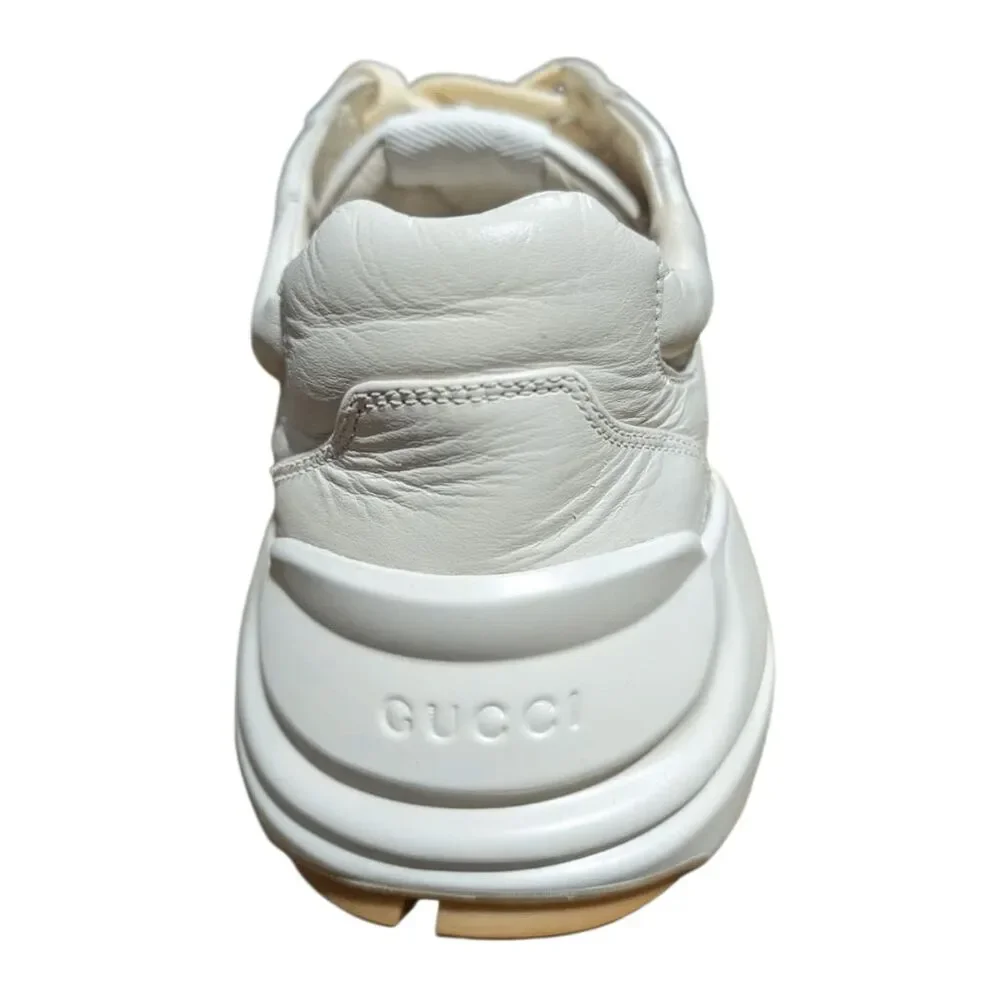 GUCCI Calfskin Interlocking G Heart Rhyton Sneakers Size 8